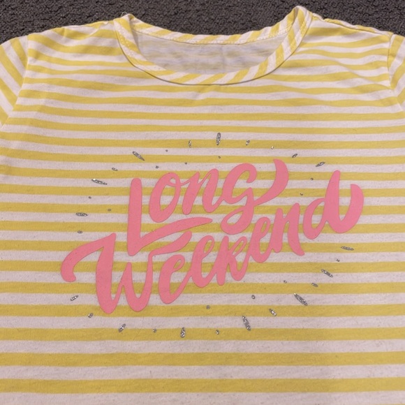 Girls’ short sleeved Long Weekend Cute Glittering Stripe Pajamas Set Sz 8 - Picture 3 of 8